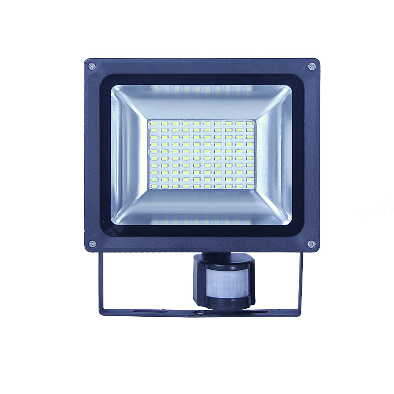 LED Flood Light Outdoor 100W SFL with U Bracket (SLIM) Mount, WHITE Wall Mount 3000K/5000K 800 Lumens Per Watt IP65 Waterproof LED Security Lights for Yard Garden Garage 50,000 Hour lifespan. MOTION SENSOR