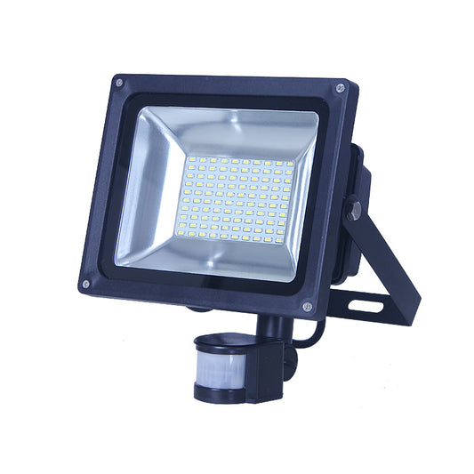 LED Flood Light Outdoor  100W SFL with U Bracket (SLIM) Mount, WHITE Wall Mount 3000K/5000K 800 Lumens Per Watt IP65 Waterproof LED Security Lights for Yard Garden Garage 50,000 Hour lifespan. MOTION SENSOR
