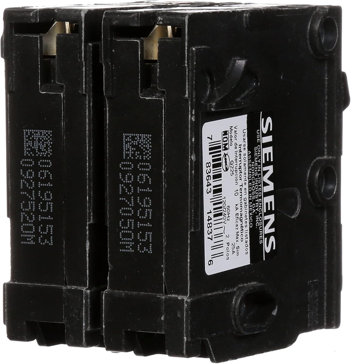 Breakers 25 A Siemens Q225 double Pole QP
