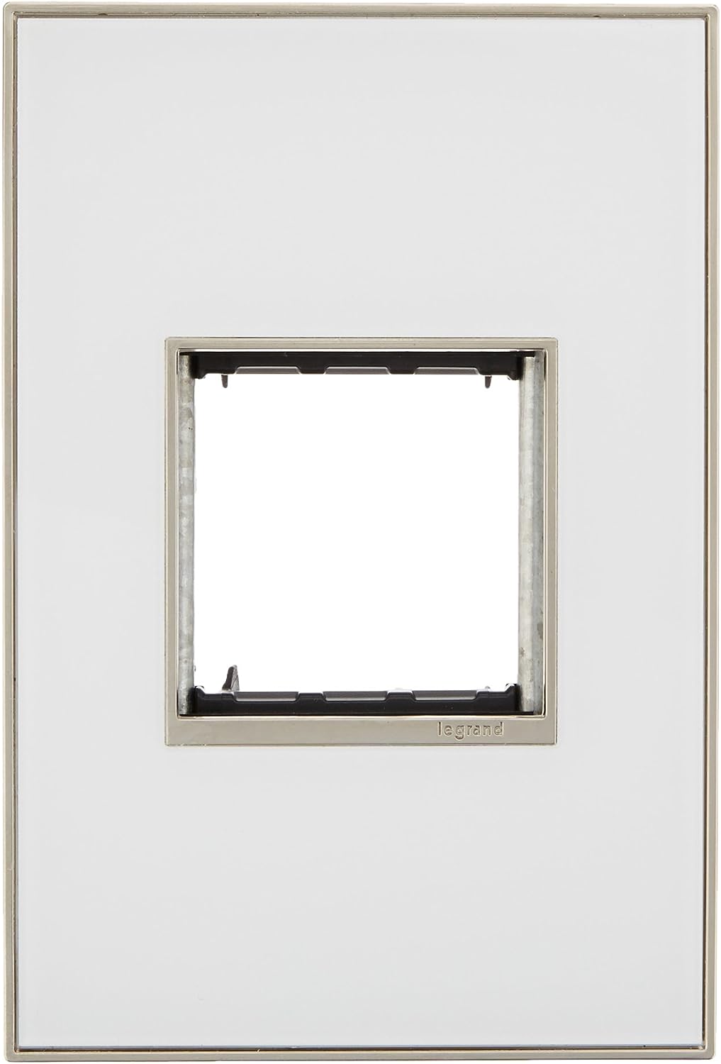 adorne® Mirror White One-Gang Screwless Wall Plate