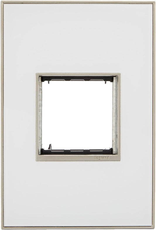 adorne® Mirror White One-Gang Screwless Wall Plate