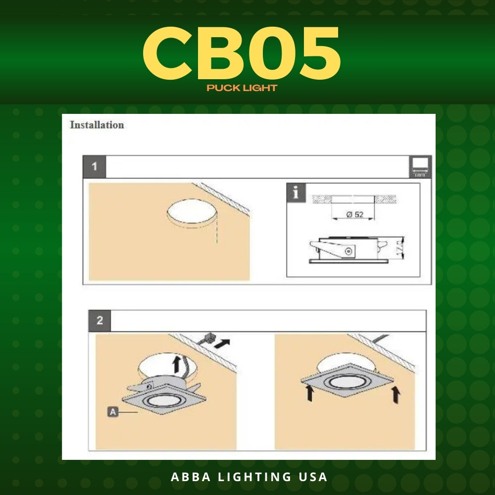 ABBA Lighting CB05-3000K/5000K LED Recessed Cabinet Down Light