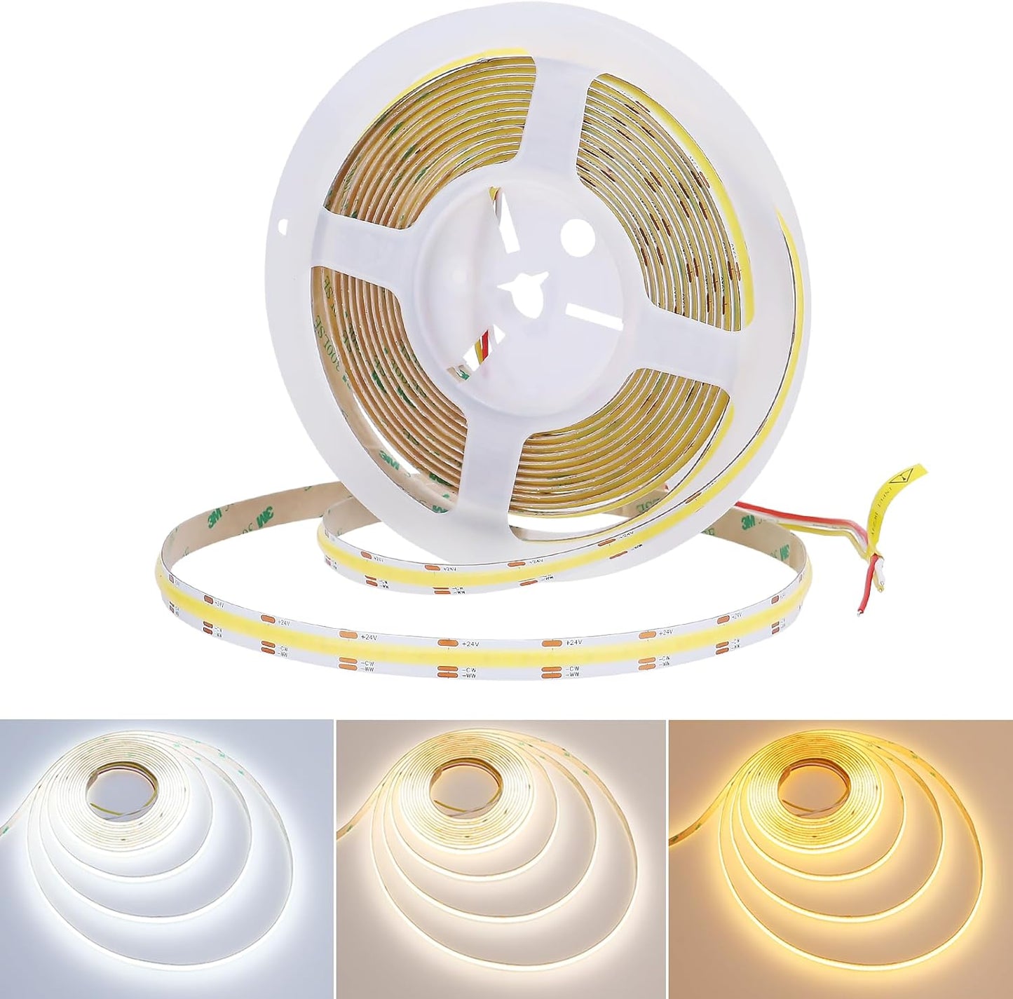 LED STRIP COB LIGHT 3.5W PER FT 16.5 FEET 24/12V DC