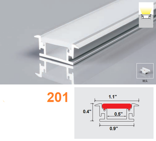 LED Aluminum Channel 10 FT JN-201