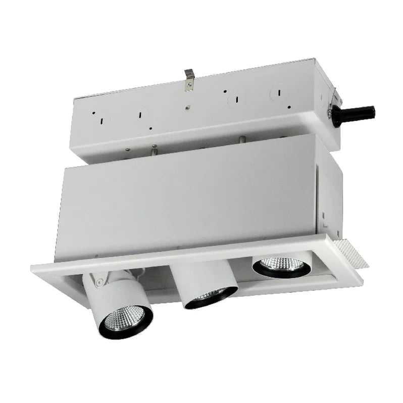 Nora NMRTLGPD-13 3 Heads Pull-Down Adjustable LED Trimless Mulitple Lighting System, 120V