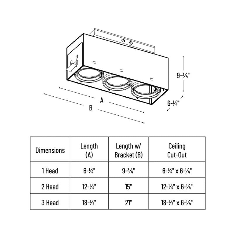 Nora NMRTLG-11 Trimless One Head LED Multiple Lighting System 0-10V Dimming, 120-277V