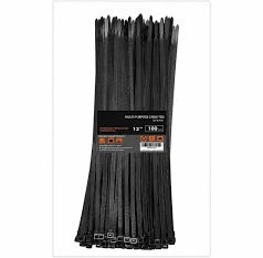 ZIP TIE BLACK 12" PACK OF 100