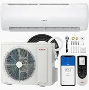 12,000 BTU Mini-Split Air Conditioner, Wifi Enabled Inverter Heating System - 20 SEER2 110V, 1 Ton