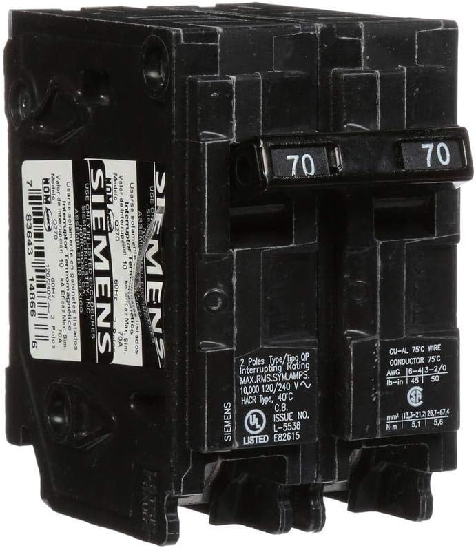 Breakers 70A Siemens Q270double Pole QP