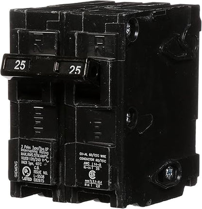 Breakers 25 A Siemens Q225 double Pole QP