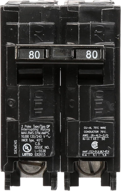 Breakers 80A Siemens Q280 double Pole QP