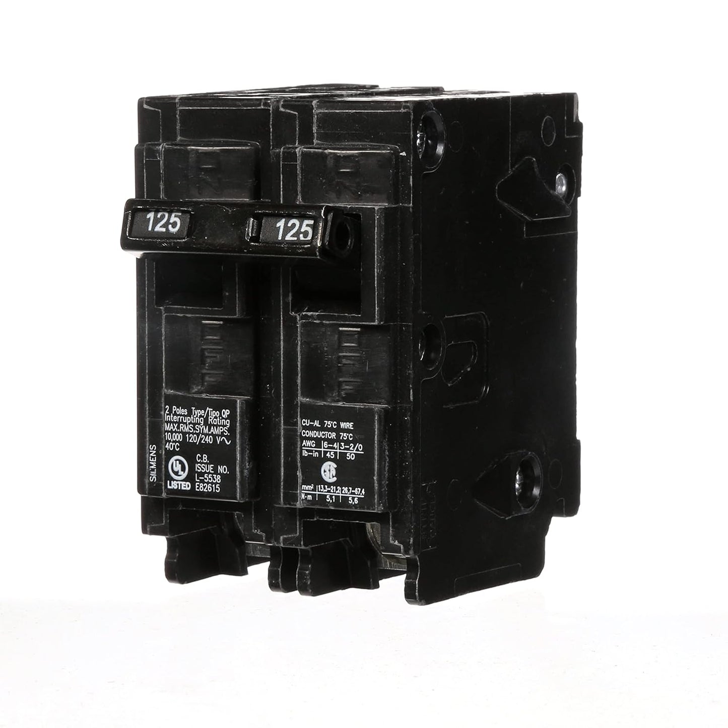 Breakers 125 A Siemens Q2125 double Pole QP