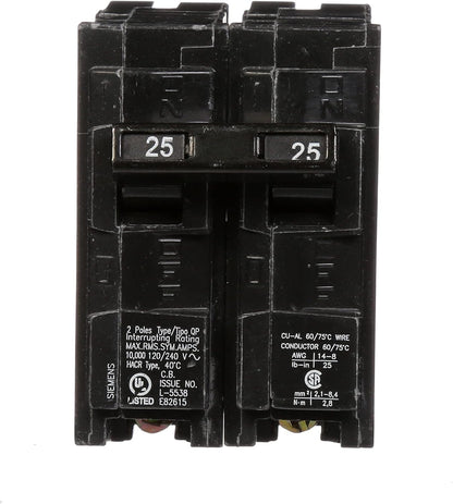 Breakers 25 A Siemens Q225 double Pole QP