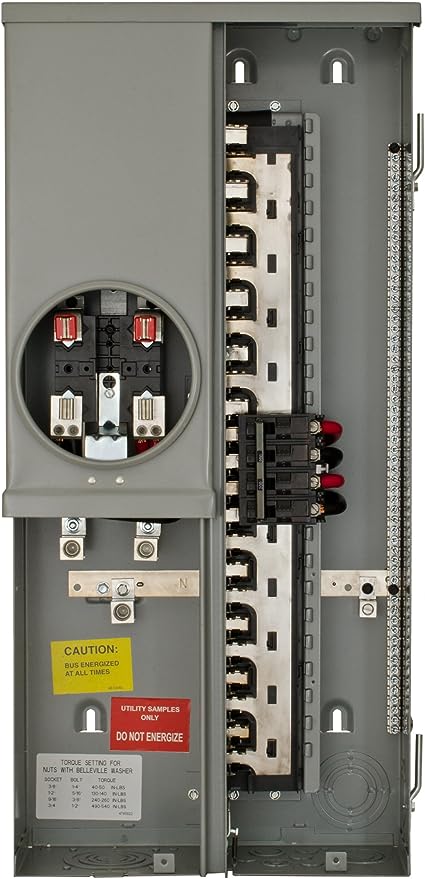 MC2040B1200ESC 20 Space 40 Circuit 200-Amp Surface Mount Meter Load Center Combination with Ring Type Cover