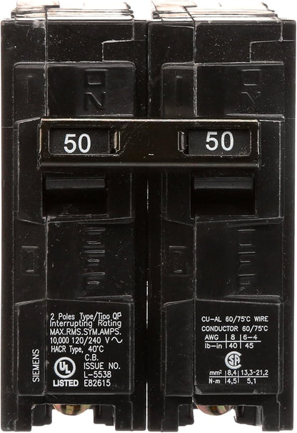 Breakers 50 A Q250 double Pole QP