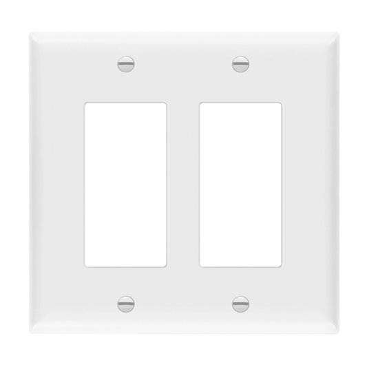 Decorator/GFCI Two-Gang Wall Plate, Mid-Size