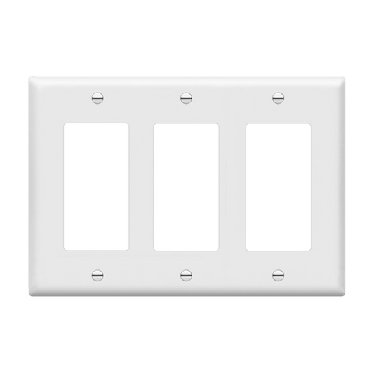 Decorator/GFCI Three-Gang Wall Plate