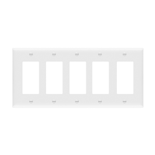 Decorator/GFCI Five-Gang Wall Plate
