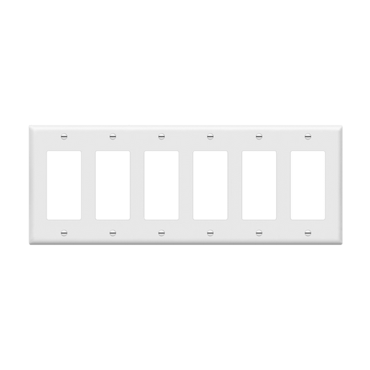Decorator/GFCI Six-Gang Wall Plate