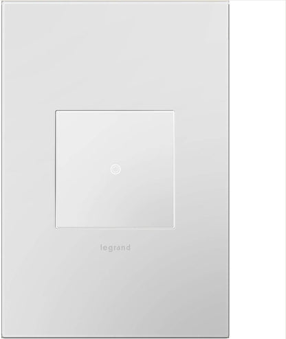 adorne® Powder White One-Gang Screwless Wall Plate with Microban®