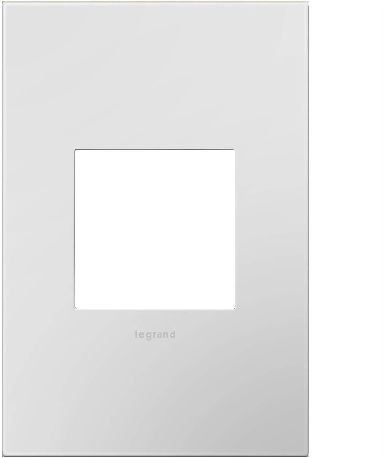 adorne® Powder White One-Gang Screwless Wall Plate with Microban®