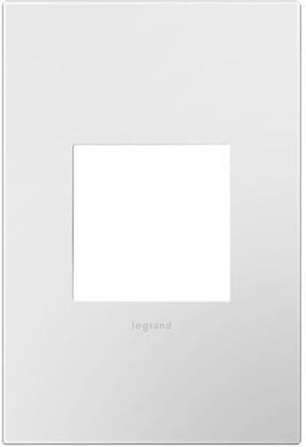 adorne® Gloss White-on-White One-Gang Screwless Wall Plate with Microban®