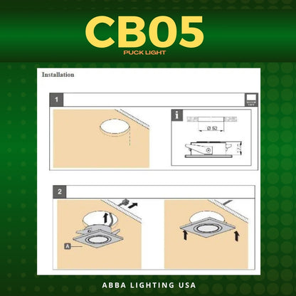 ABBA Lighting CB05-3000K/5000K LED Recessed Cabinet Down Light