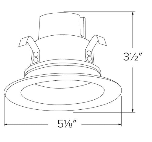 ELCO Lighting EL141CT5W 10W 4 Inch LED Bi-Pin Retrofit Insert Reflector Trims White Finish 600 lm 2700K, 3000K, 3500K, 4000K, 5000K