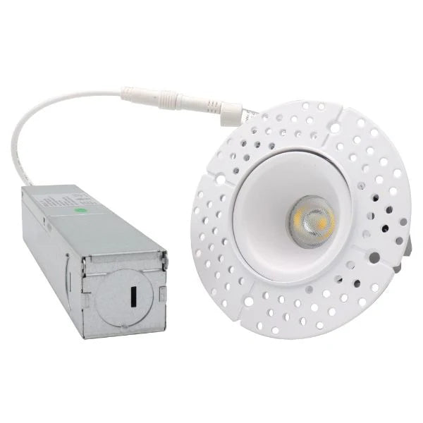 Lotus LED Lights LED-1-S7W-5CCT-1R-TRIMLESS-WH 2" Mini Round LED Trimless Downlight, MCTP 27K / 3K / 35K / 4K / 5K, 120V, White Finish