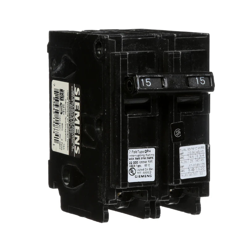 Breakers 15A Siemens Q215  double  Pole QP