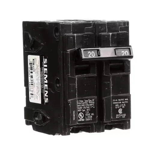 Breakers 20A Siemens Q220 double Pole QP