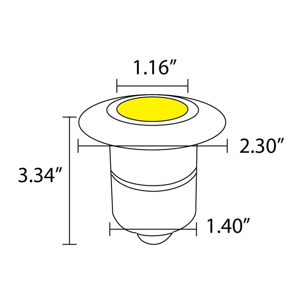 ABBA Lighting USA 1.5W DMB52 Step Light, Cast Brass Well Light 12V AC / DC Brass Finish