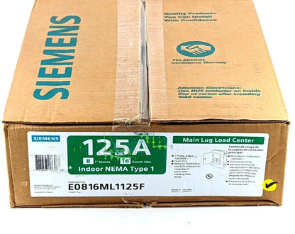 EQ 125 Amp 8-Space 16-Circuit Main Lug Flush Mount Indoor Load Center E0816ML1125F