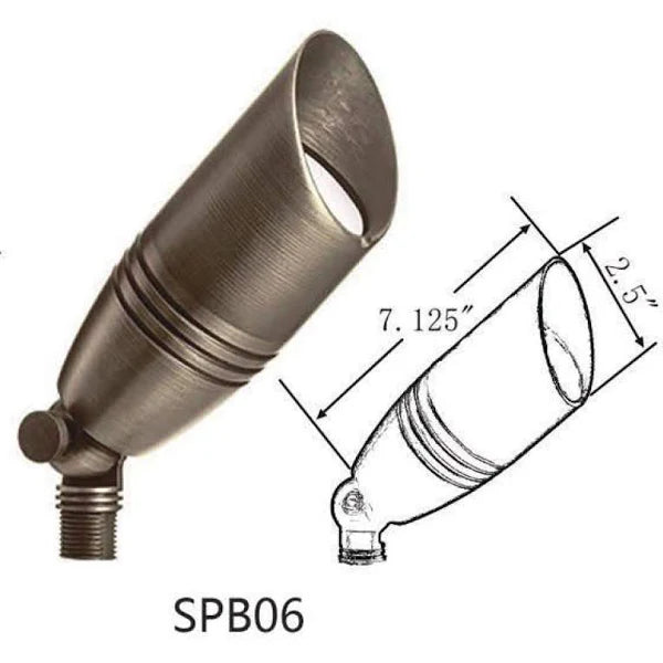 SPB06 LED 5W Landscape Cast Brass Spot Light 12V AC / DC Outdoor Lighting